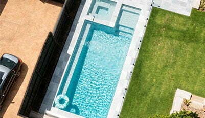 Luxury resort-style pool with spa combination